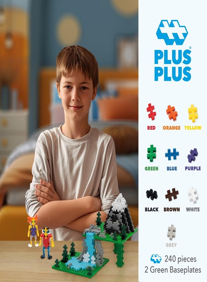 Plus-Plus PLUS PLUS 240 Piece Interlocking Building Blocks for Kids, Open Ended Connecting Toys, STEM Bin Mini Manipulatives - Basic Mix Play Tube & Baseplate - Image 2